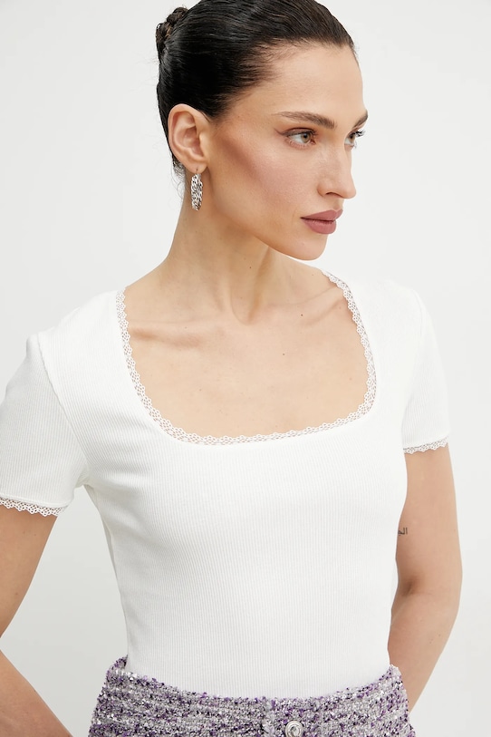 Îmbrăcăminte Morgan tricou DLUBI DLUBI crem