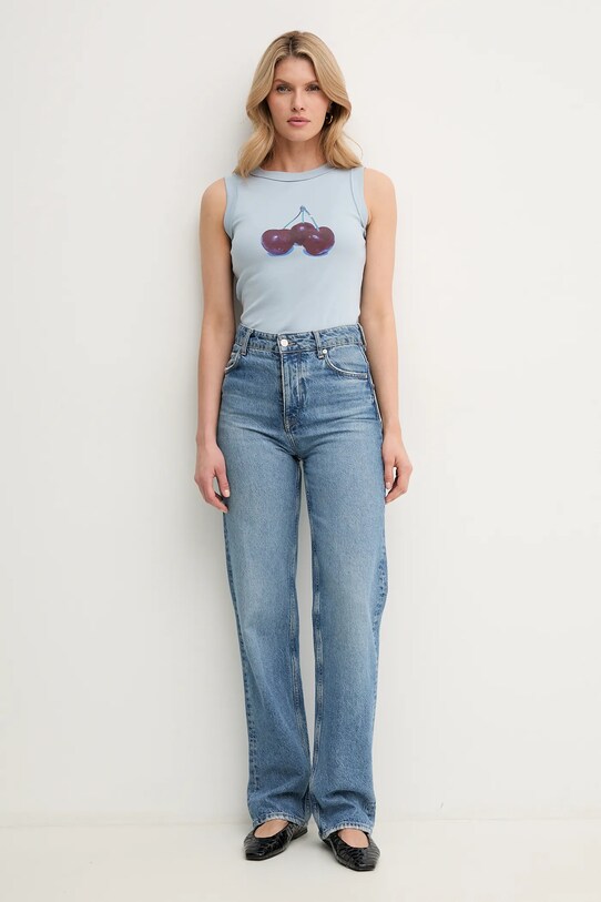 MAX&Co. top din bumbac 2516941034200 albastru SS25