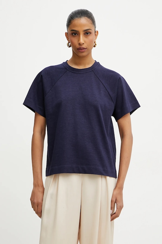 MAX&Co. tricou din amestec de in uni bleumarin 2516941043200