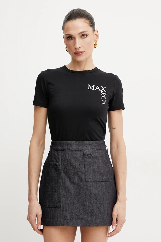 MAX&Co. t-shirt elasztánnal fekete 2518971012200