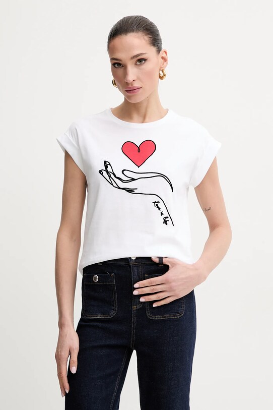 Morgan tricou din bumbac DLIFE imprimeu alb DLIFE