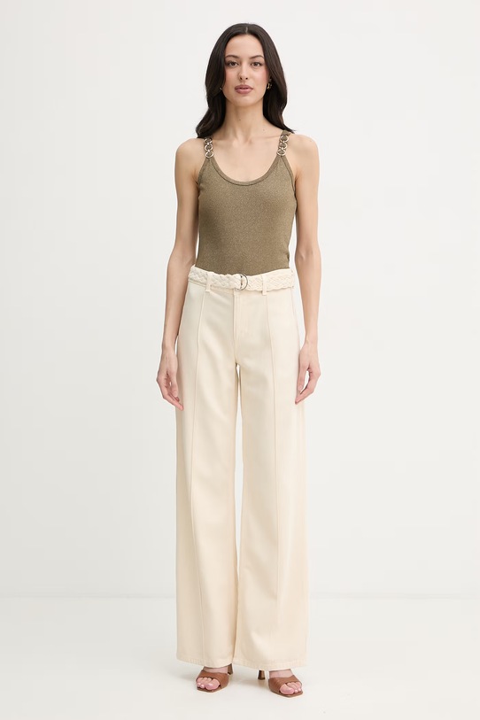 Morgan top damski z wiskozą DIDOA DIDOA zielony SS26