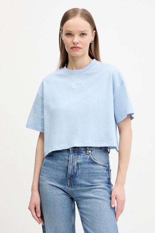 Хлопковая футболка Karl Kani хлопок голубой 61300114