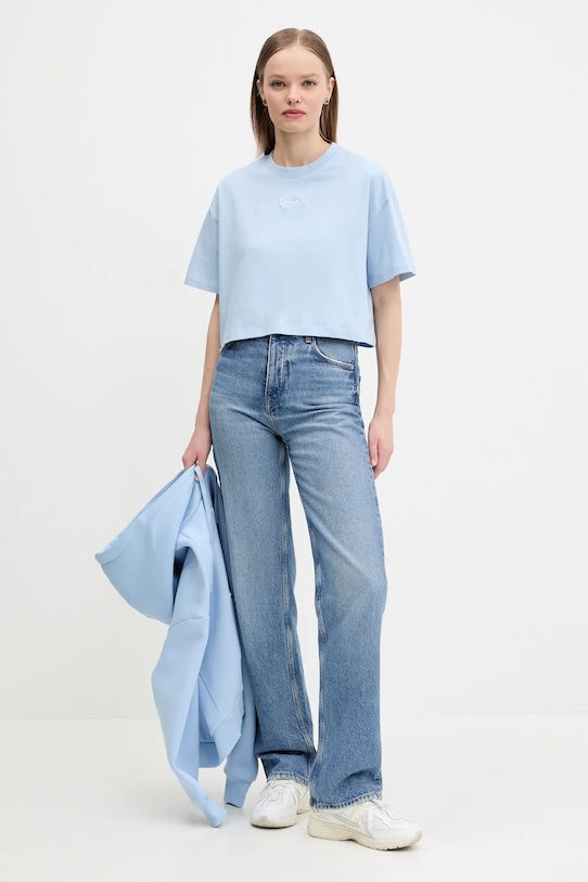 Хлопковая футболка Karl Kani 61300114 голубой SS25