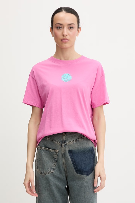 Odzież Rip Curl T-shirt damski bawełniany 0EGWTE różowy