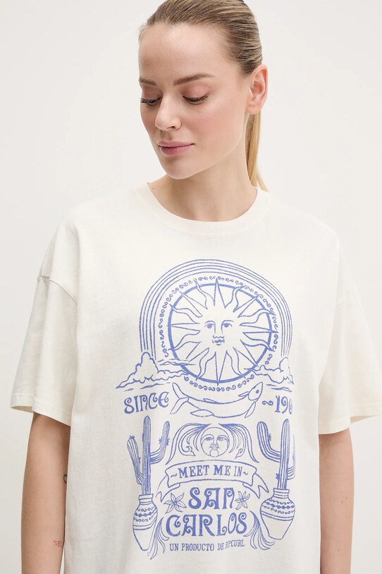 Rip Curl t-shirt bawełniany SAN CARLOS beżowy 0FVWTE