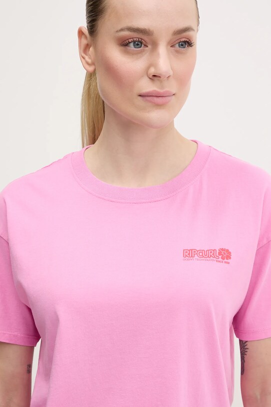 Bavlněné tričko Rip Curl růžová 0FZWTE