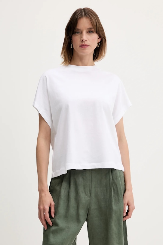 United Colors of Benetton tricou din bumbac uni alb 3096D1071