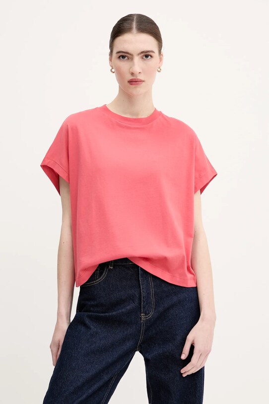 Bavlnené tričko United Colors of Benetton relaxed ružová 3096D1071