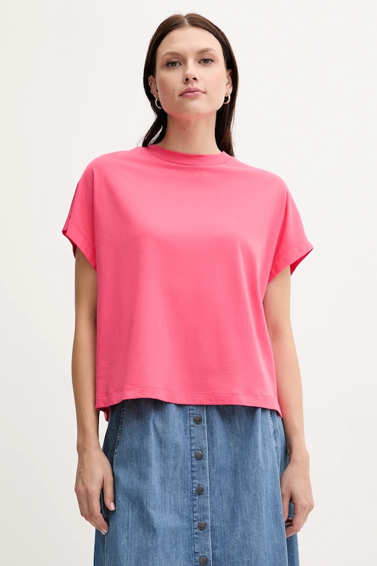 United Colors of Benetton tricou din bumbac uni roz 3096D1071