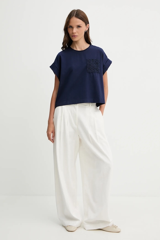 United Colors of Benetton tricou 3IFVD10AF bleumarin SS25