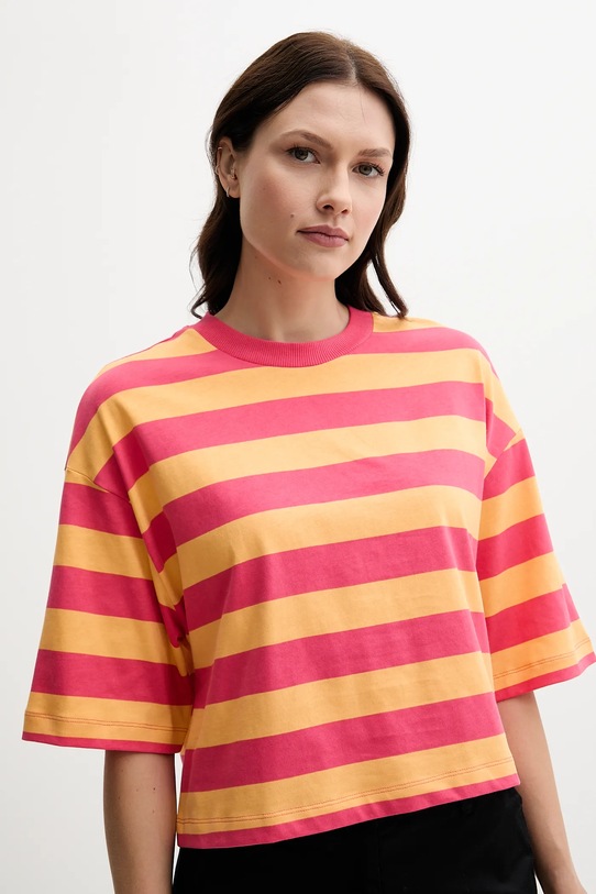 Бавовняна футболка United Colors of Benetton рожевий 32JPD10A5