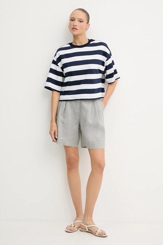 Bavlnené tričko United Colors of Benetton 32JPD10A5 tmavomodrá SS25