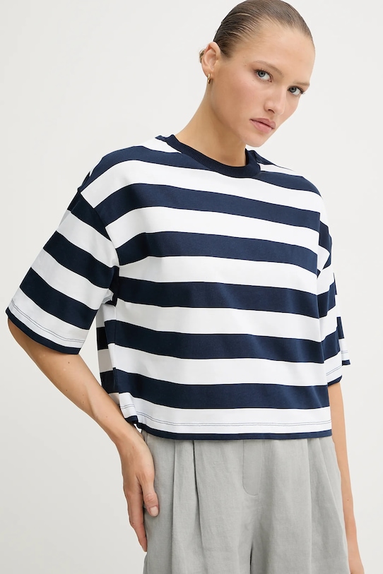 United Colors of Benetton t-shirt bawełniany granatowy 32JPD10A5