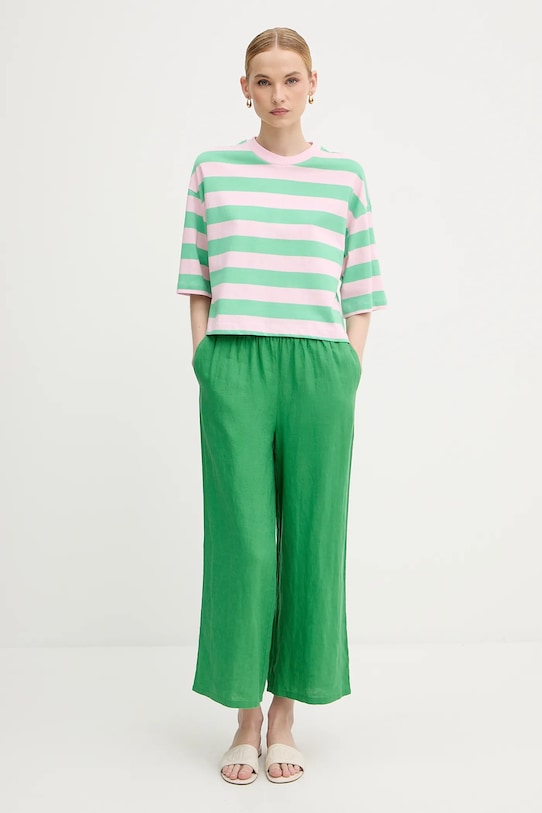 Βαμβακερό μπλουζάκι United Colors of Benetton 32JPD10A5 πράσινο SS25