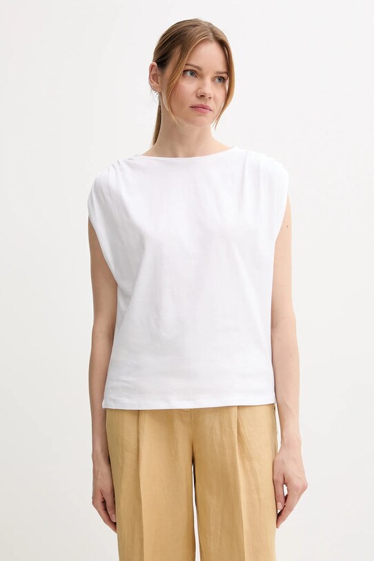 Βαμβακερό μπλουζάκι United Colors of Benetton βαμβάκι λευκό 3096D10AB