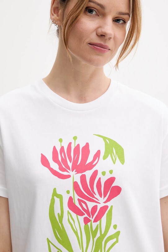 United Colors of Benetton t-shirt bawełniany biały 3BL0D10AK
