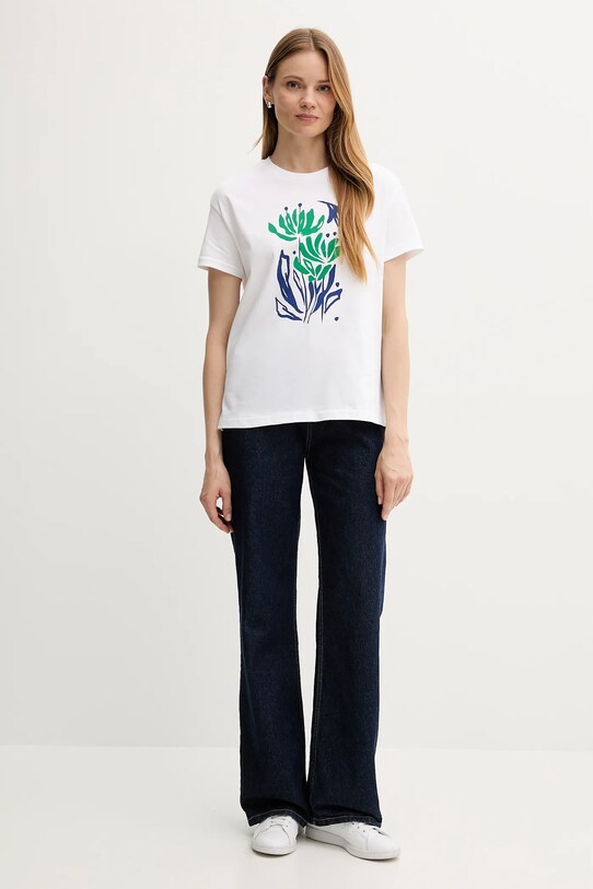 Хлопковая футболка United Colors of Benetton 3BL0D10AK белый SS25