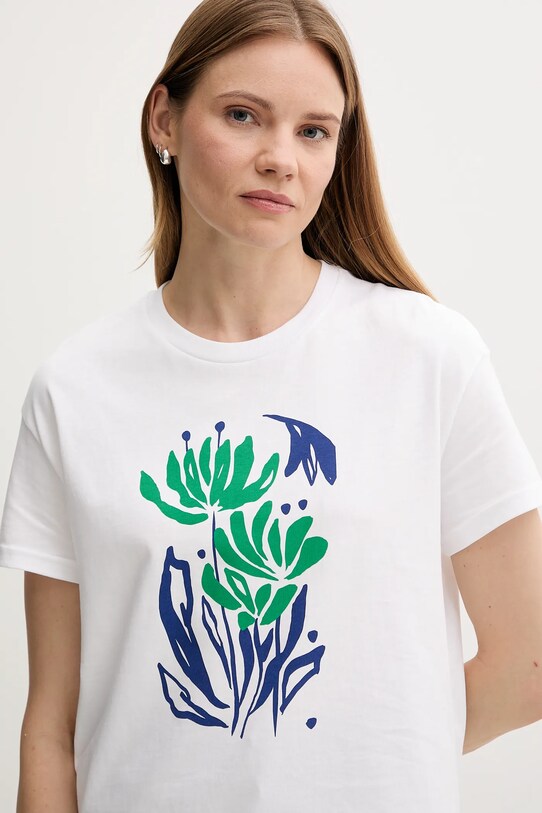 Хлопковая футболка United Colors of Benetton белый 3BL0D10AK