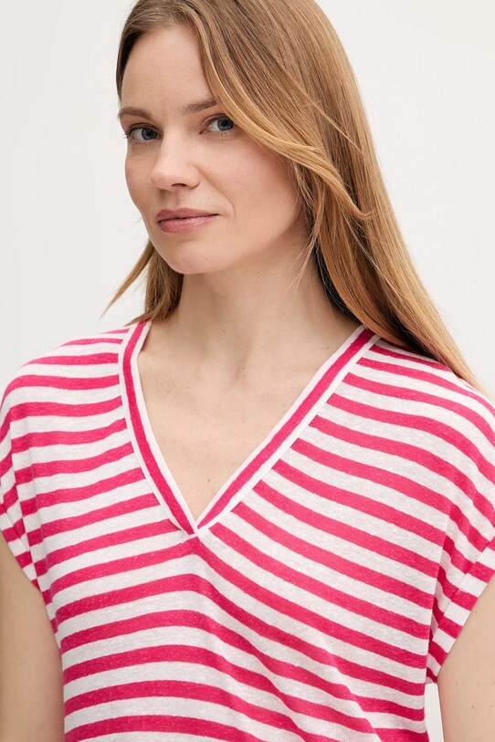 Футболка з домішкою льону United Colors of Benetton рожевий 38O0D10A8
