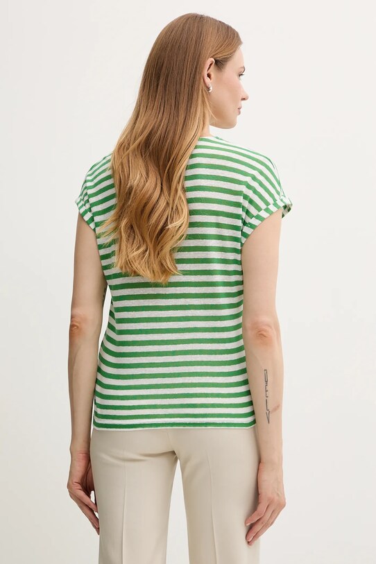 Одяг Футболка з домішкою льону United Colors of Benetton 38O0D10A8 зелений