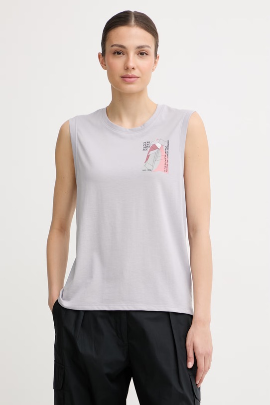 Peak Performance dámské s bavlnou Explore Graphic fialová G79743