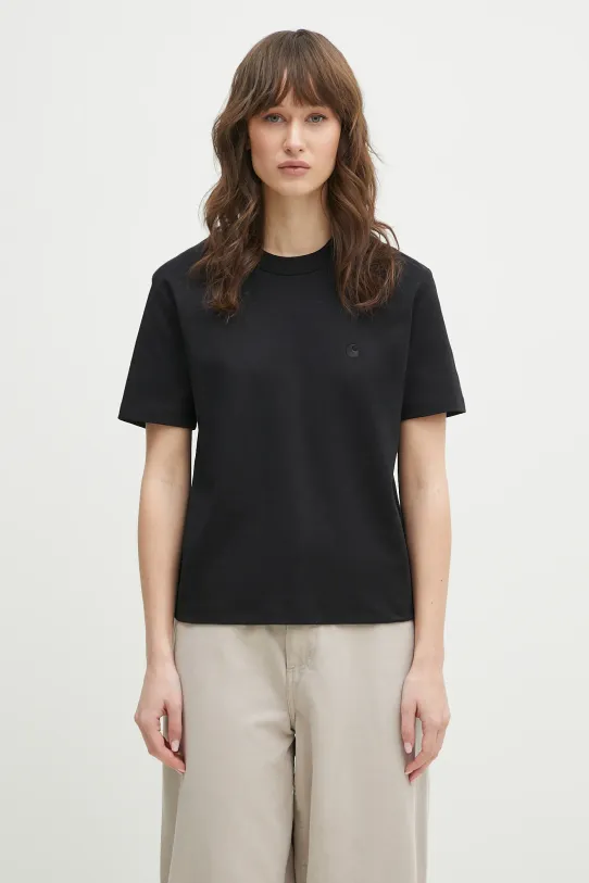Памучна тениска Carhartt WIP S/S Luca T-Shirt стандартна черен I034633.89XX
