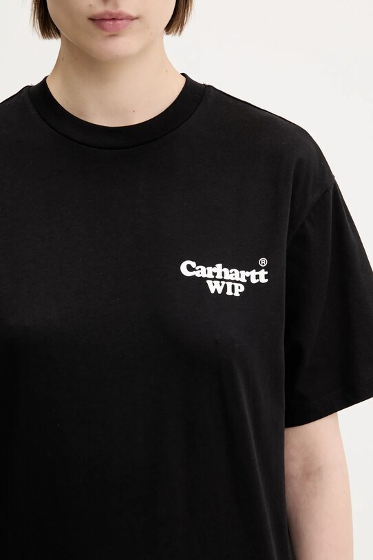 Carhartt WIP t-shirt bawełniany S/S Button T-Shirt czarny I034702.89XX