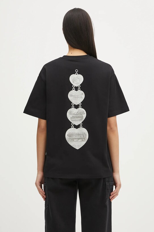 Odzież Carhartt WIP t-shirt bawełniany S/S Hartt Chain T-Shirt I034703.89XX czarny
