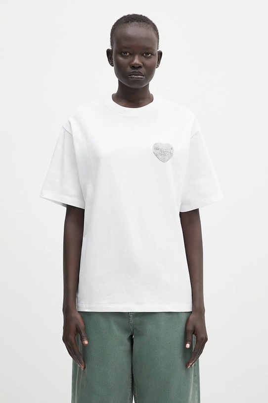 Carhartt WIP t-shirt bawełniany S/S Hartt Chain T-Shirt nadruk biały I034703.02XX