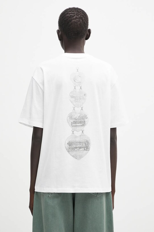 Odzież Carhartt WIP t-shirt bawełniany S/S Hartt Chain T-Shirt I034703.02XX biały