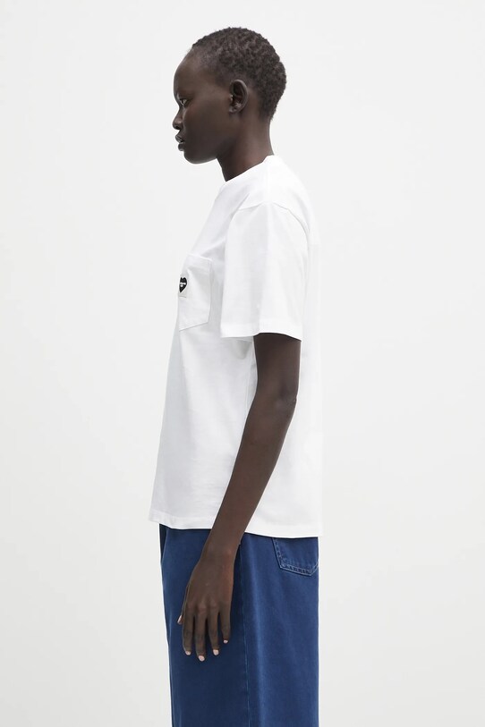 Bavlněné tričko Carhartt WIP S/S Pocket Heart T-Shirt I032180.00AXX bílá SS25