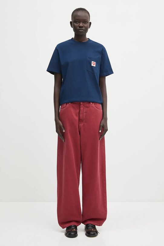 Carhartt WIP t-shirt bawełniany S/S Pocket Heart T-Shirt I032180.2VVXX granatowy