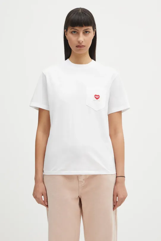 Carhartt WIP cotton t-shirt S/S Pocket Heart T-Shirt regular white I032180.1WZXX