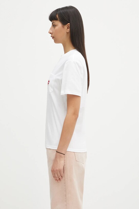 Carhartt WIP t-shirt bawełniany S/S Pocket Heart T-Shirt I032180.1WZXX biały SS25