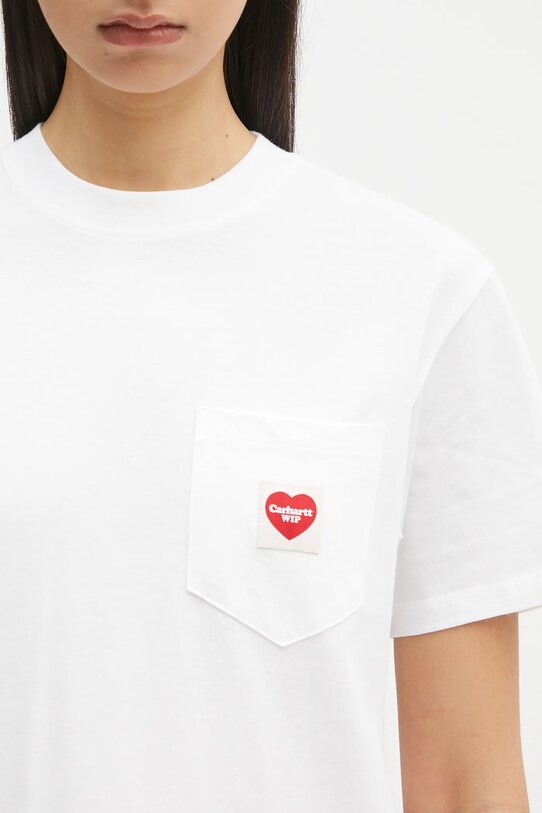 Carhartt WIP t-shirt bawełniany S/S Pocket Heart T-Shirt biały I032180.1WZXX