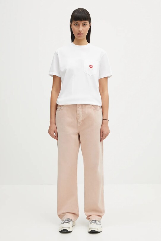 Carhartt WIP t-shirt bawełniany S/S Pocket Heart T-Shirt I032180.1WZXX biały
