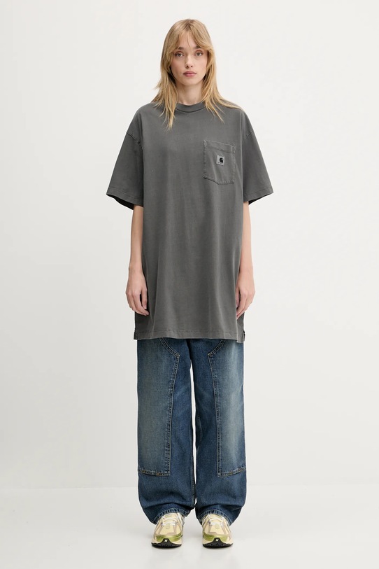 Pamučna majica Carhartt WIP S/S Nelson Grand T-Shirt I034621.87GD siva