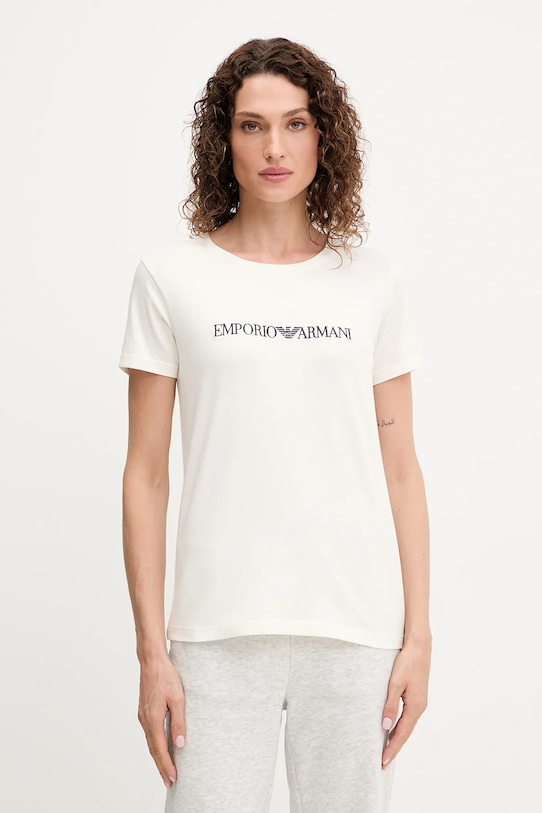 Emporio Armani Underwear t-shirt lounge z elastanem beżowy EW000408.AF10881