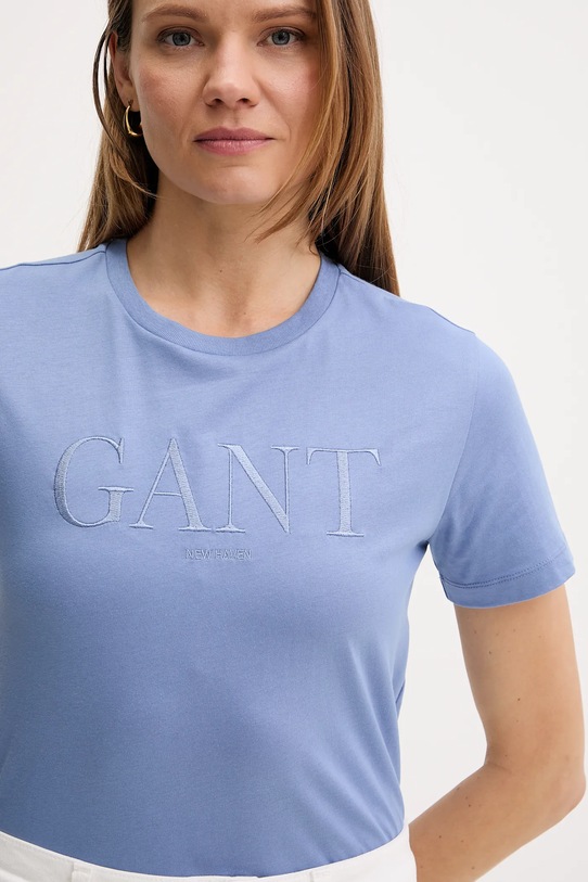 Gant t-shirt bawełniany niebieski 4200502