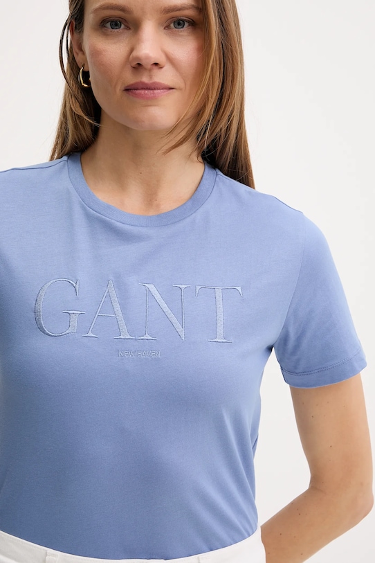 Gant t-shirt bawełniany niebieski 4200502