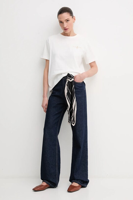 Bavlnené tričko Gant 4200573 biela SS25