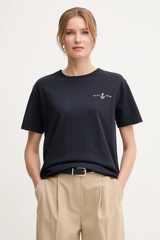 Gant t-shirt bawełniany bawełna granatowy 4200573