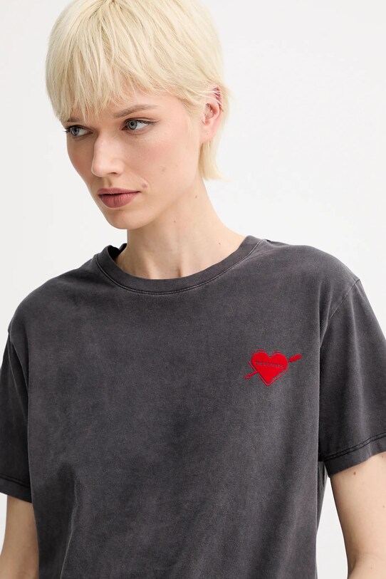 Бавовняна футболка The Kooples сірий FTSC30036K