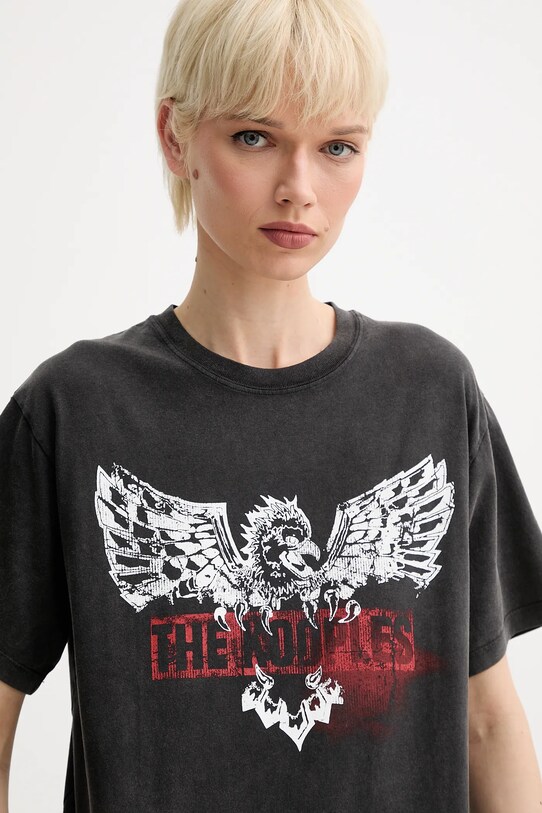 Βαμβακερό μπλουζάκι The Kooples γκρί FTSC30026K