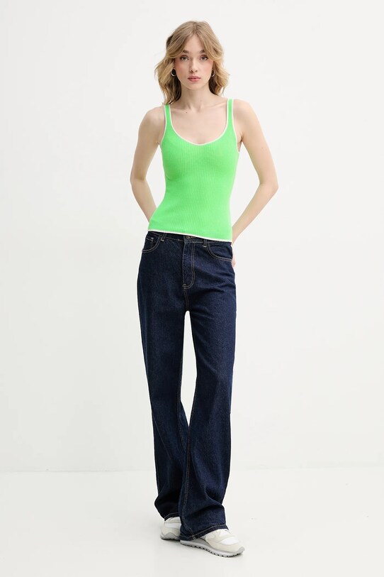 FROM FUTURE top de lână WTO01197 verde SS25
