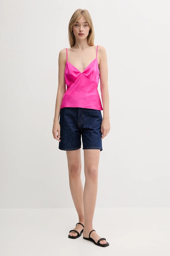 FROM FUTURE top de mătase WTO02543 roz SS25