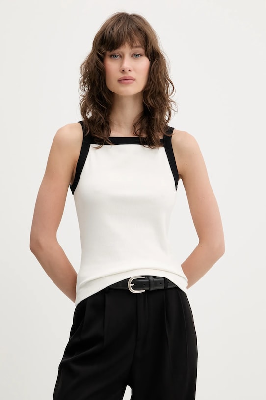 Abercrombie & Fitch top z elastanem biały KI139.5318.110