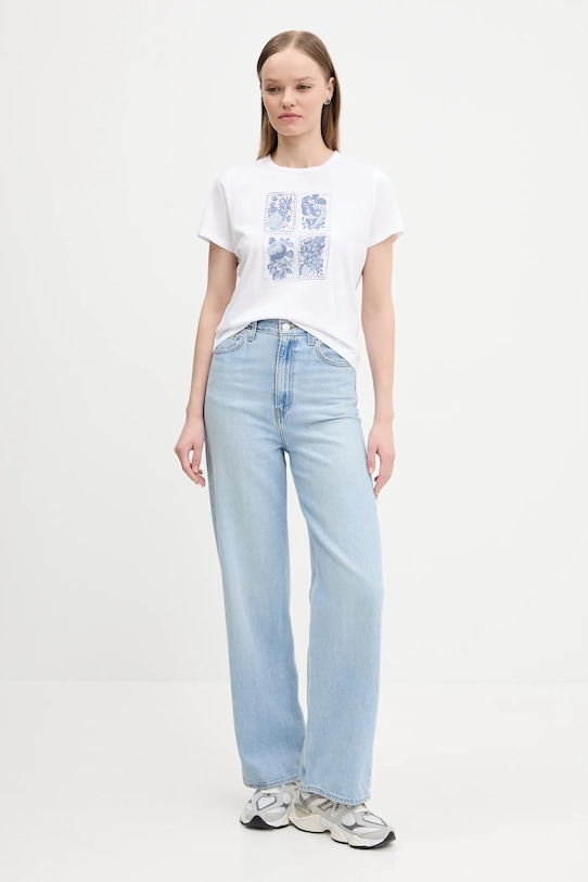 Bavlněné tričko Abercrombie & Fitch KI157.5201.100 bílá SS25