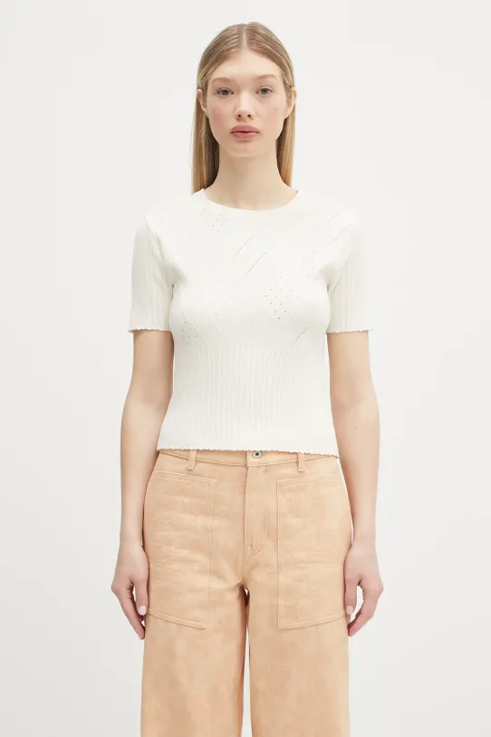 Kenzo sweter gładkie beżowy FF52PU4983CW.02